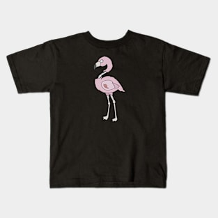 Zombie Pink Flamingo Cartoon // Funny Halloween Zombie Kids T-Shirt